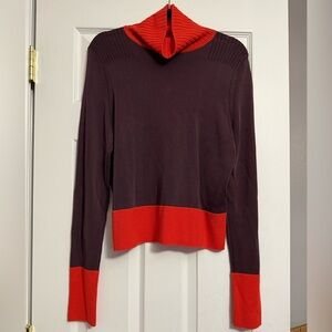 Rag & Bone Colorblock Turtleneck Sweater purple and orange Size L